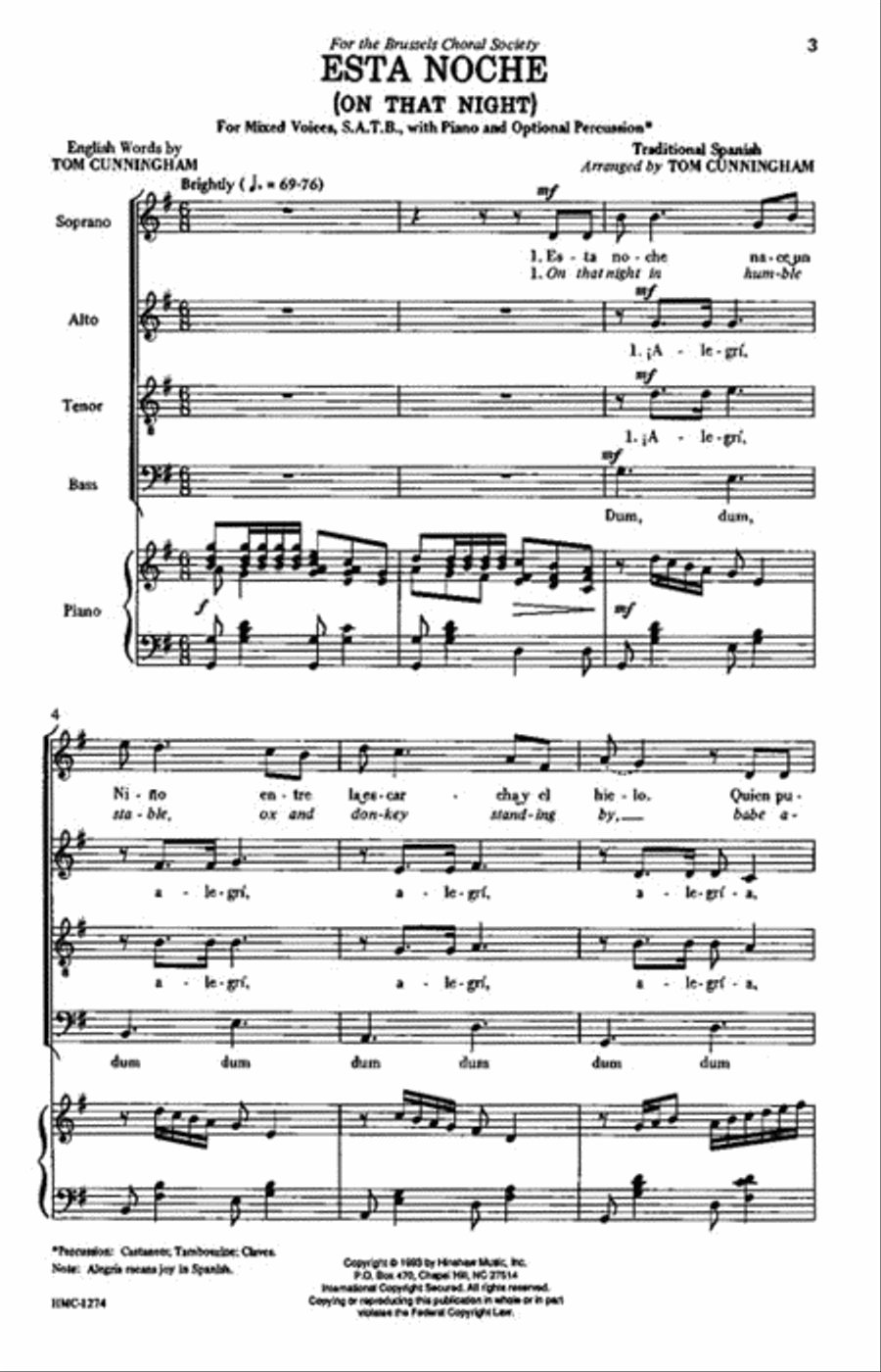 Esta Noche (On That Night) 4-Part scores gallery preview page 2