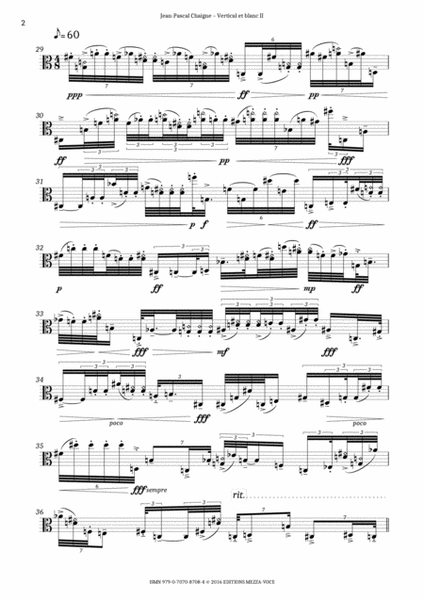 Vertical et blanc II – for solo viola