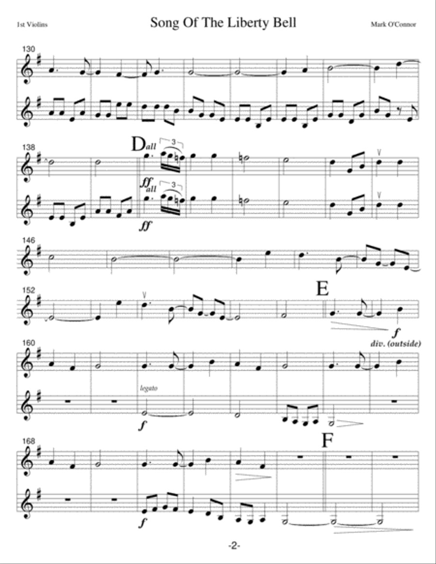 Song Of The Liberty Bell (string parts - violin and string orchestra) image number null