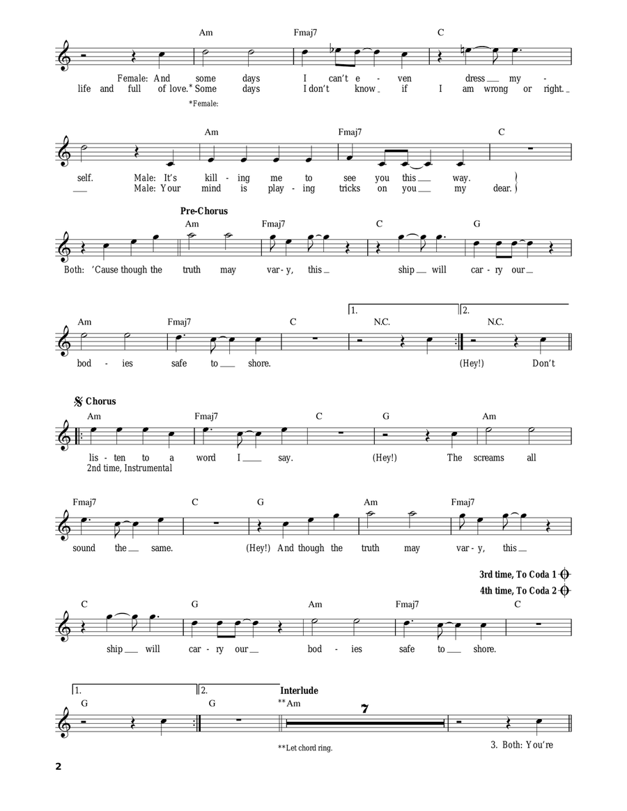 Little Talks Acoustic Guitar scores gallery preview page 2