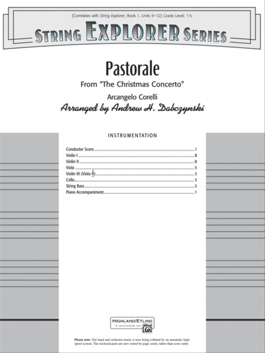 Pastorale (from The Christmas Concerto): Score String Orchestra scores gallery preview page 1