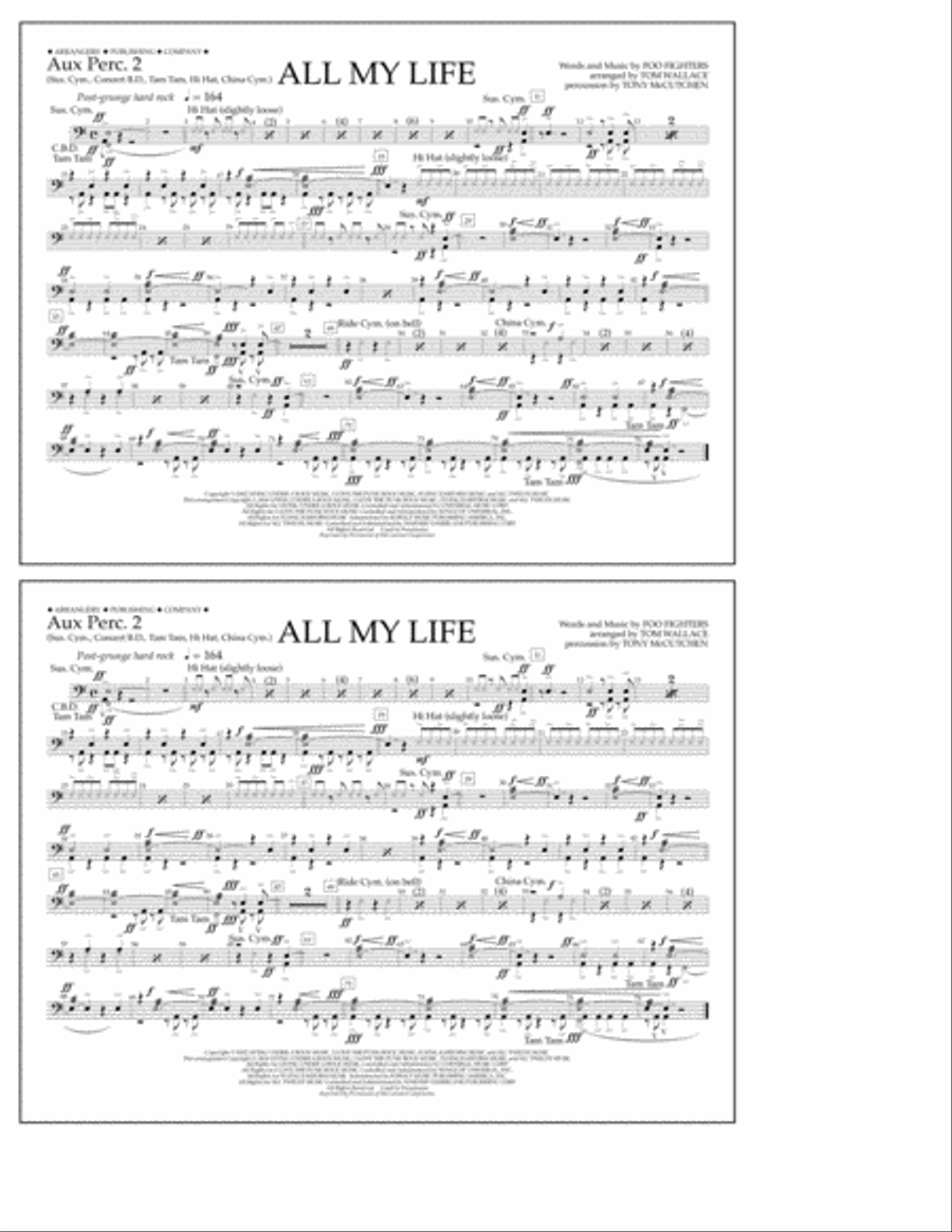 All My Life - Aux. Perc. 2 Marching Band scores gallery preview page 1