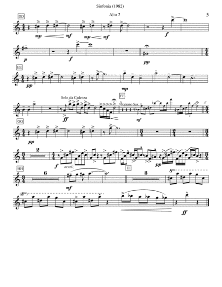 SINFONIA FOR SAXOPHONES SINFONIA FOR SAXOPHONES Woodwind Quartet scores gallery preview page 5
