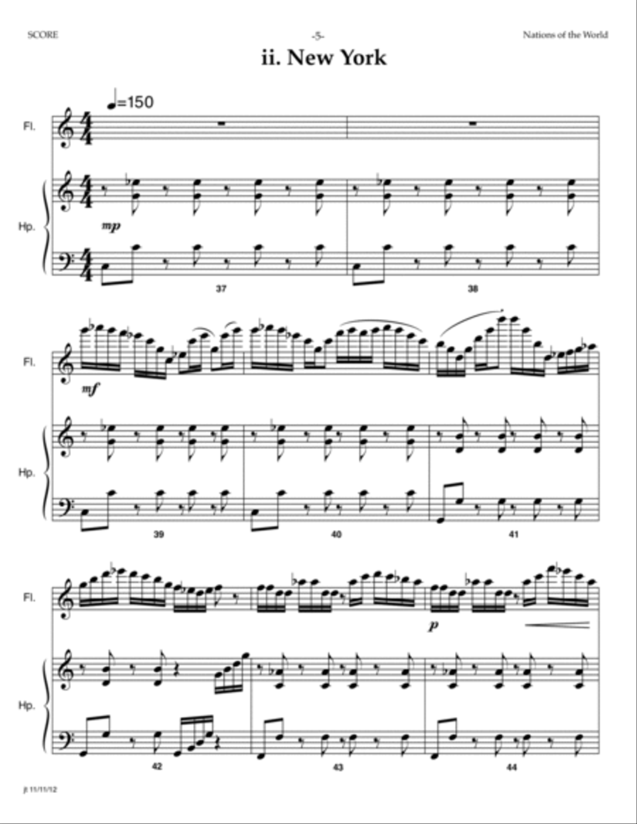 Nations of the World - SCORE ONLY Flute scores gallery preview page 5