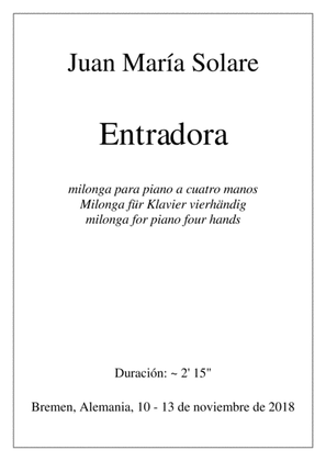 Book cover for Entradora [piano 4 hands]