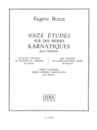 Book cover for 11 Etudes Sur Les Modes Karnatiques (clarinet Solo)