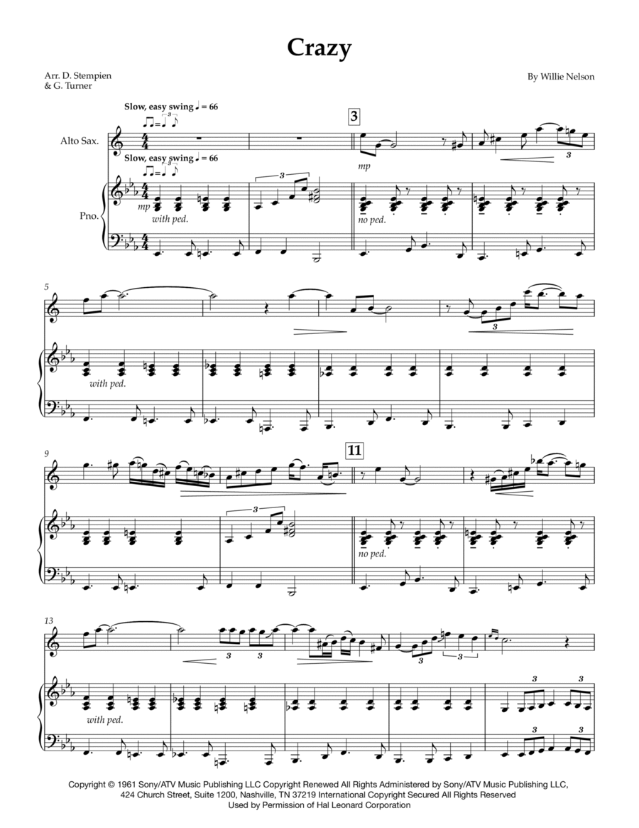 Crazy Alto Saxophone scores gallery preview page 1
