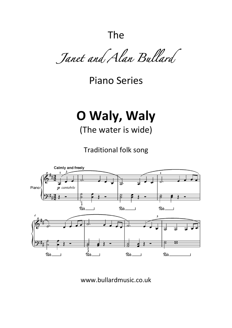 O Waly, Waly (The water is wide) - Janet and Alan Bullard Piano Series Easy Piano scores gallery preview page 1