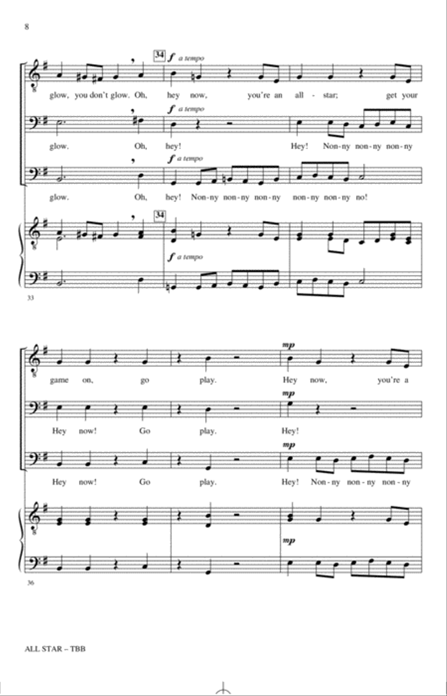 All Star (As an English Madrigal) (arr. Nathan Howe) 3-Part scores gallery preview page 7