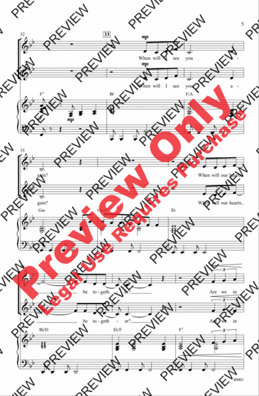 When Will I See You Again Women's Choir scores gallery preview page 5