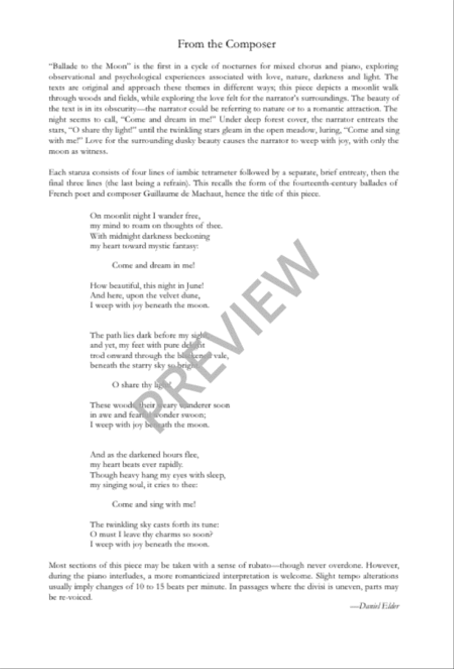 Ballade to the Moon 4-Part scores gallery preview page 2