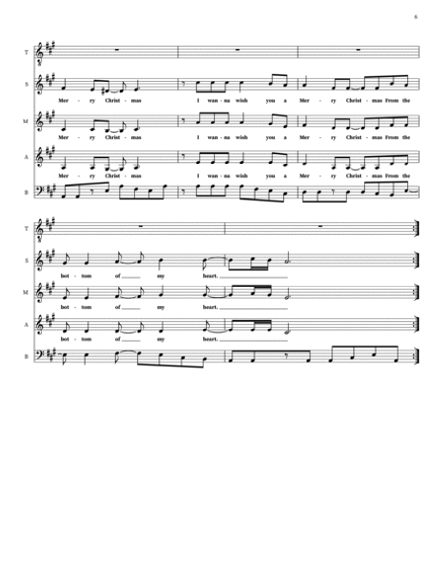Feliz Navidad Choir scores gallery preview page 6