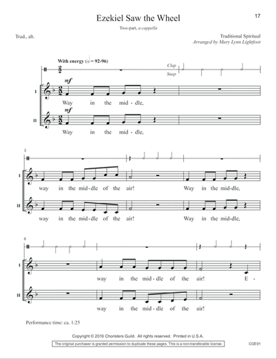 A Cappella! Volume I - Two Part Treble Complete Edition (Reproducible) 2-Part scores gallery preview page 10
