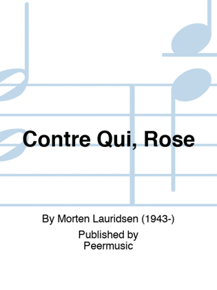 Book cover for Contre Qui, Rose