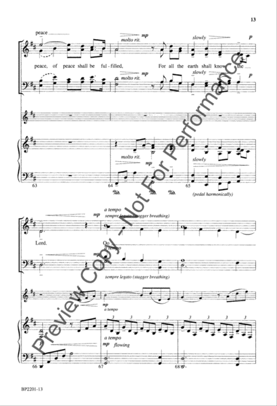 O Day of Peace That Dimly Shines 4-Part scores gallery preview page 14