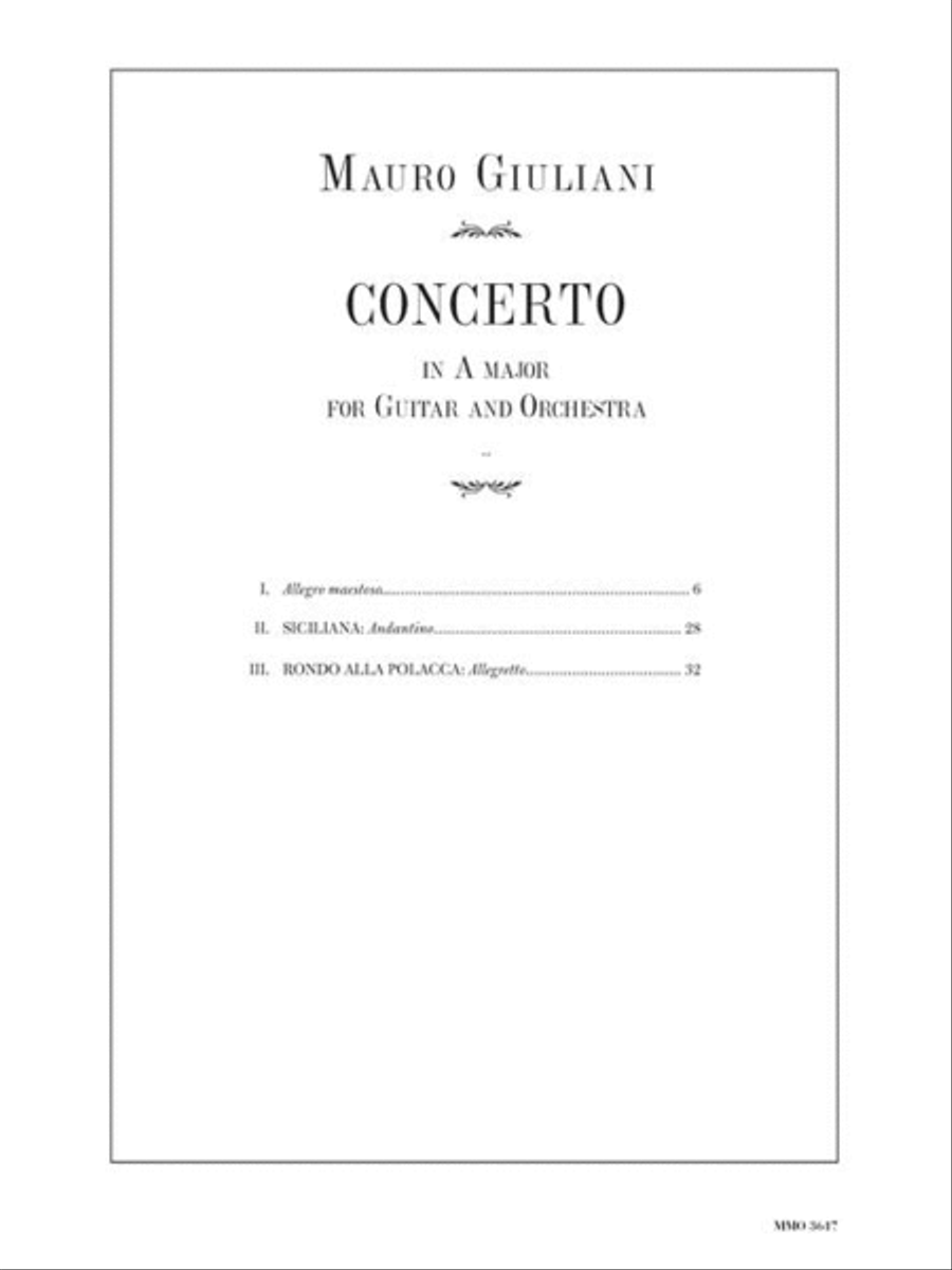 Giuliani – Guitar Concerto No. 1 in A Major, Op. 30 Acoustic Guitar scores gallery preview page 4