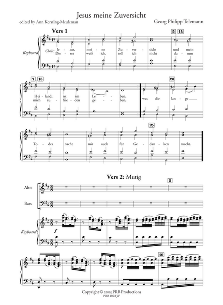 Cantata, 'Jesu, meine Zuversicht (vocal score)