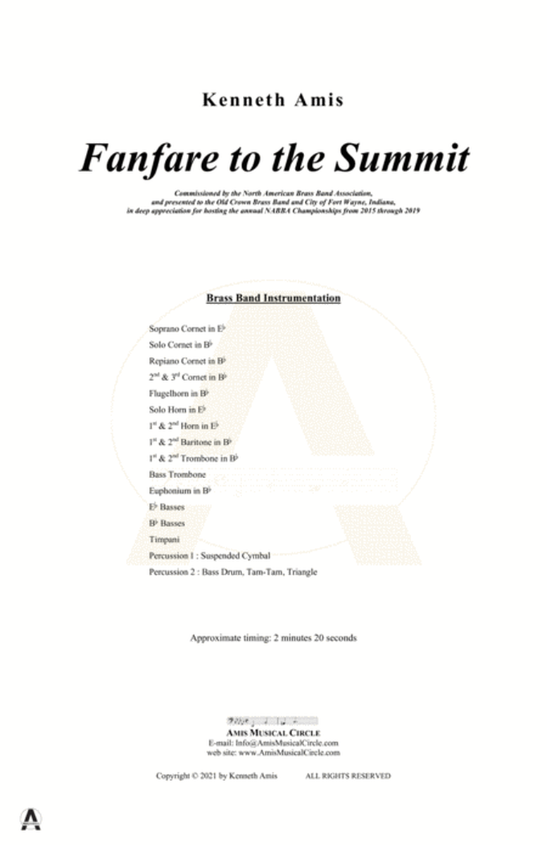 Fanfare to the Summit - CONDUCTOR'S SCORE ONLY