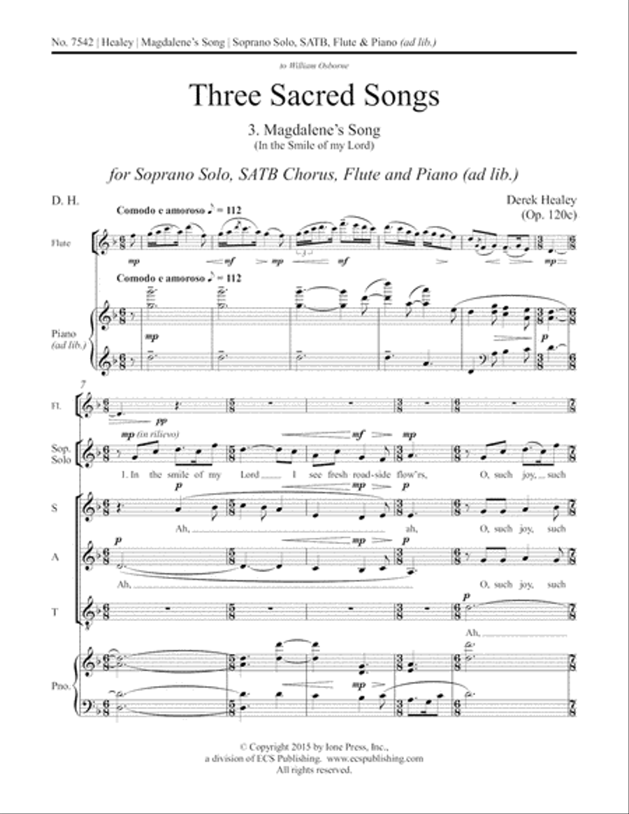Three Sacred Songs: 3. Magdalene 4-Part scores gallery preview page 2