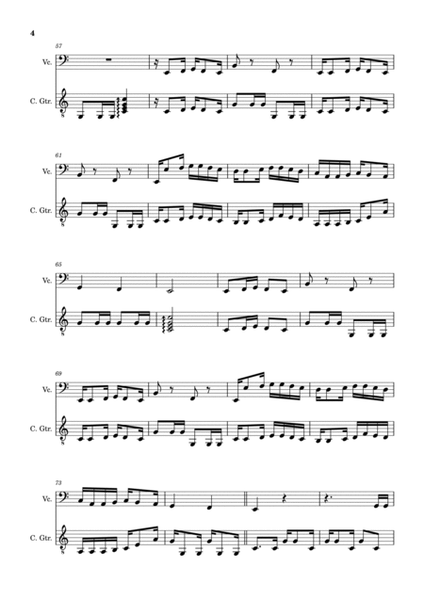 Chiquinha Gonzaga - Candomblé. Arrangement for Cello and Classical Guitar. Score and Separated Parts image number null