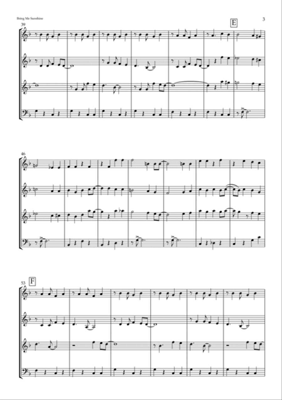 Bring Me Sunshine Brass Ensemble scores gallery preview page 3