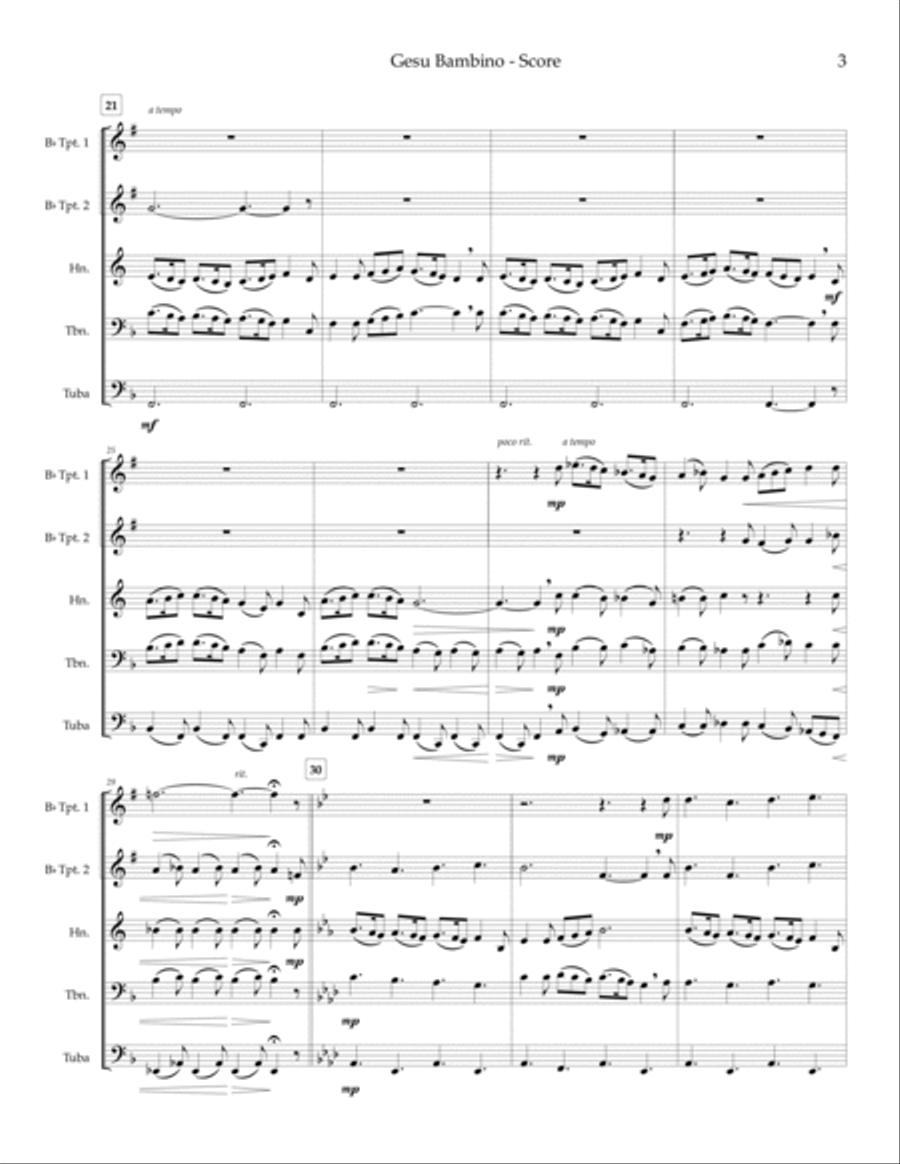 Gesu Bambino — brass quintet Brass Quintet scores gallery preview page 5