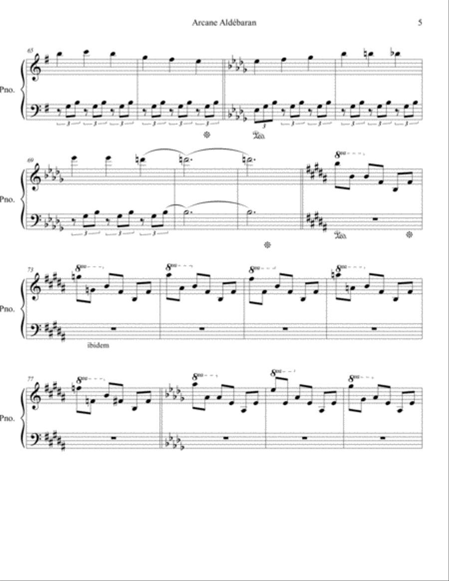 Arcane Aldébaran piano 1 extracted part of 