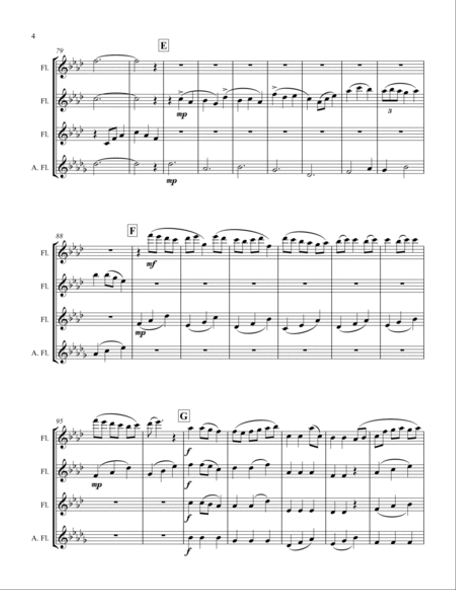 Celtic Spirit for Flute Quartet Flute Quartet scores gallery preview page 4
