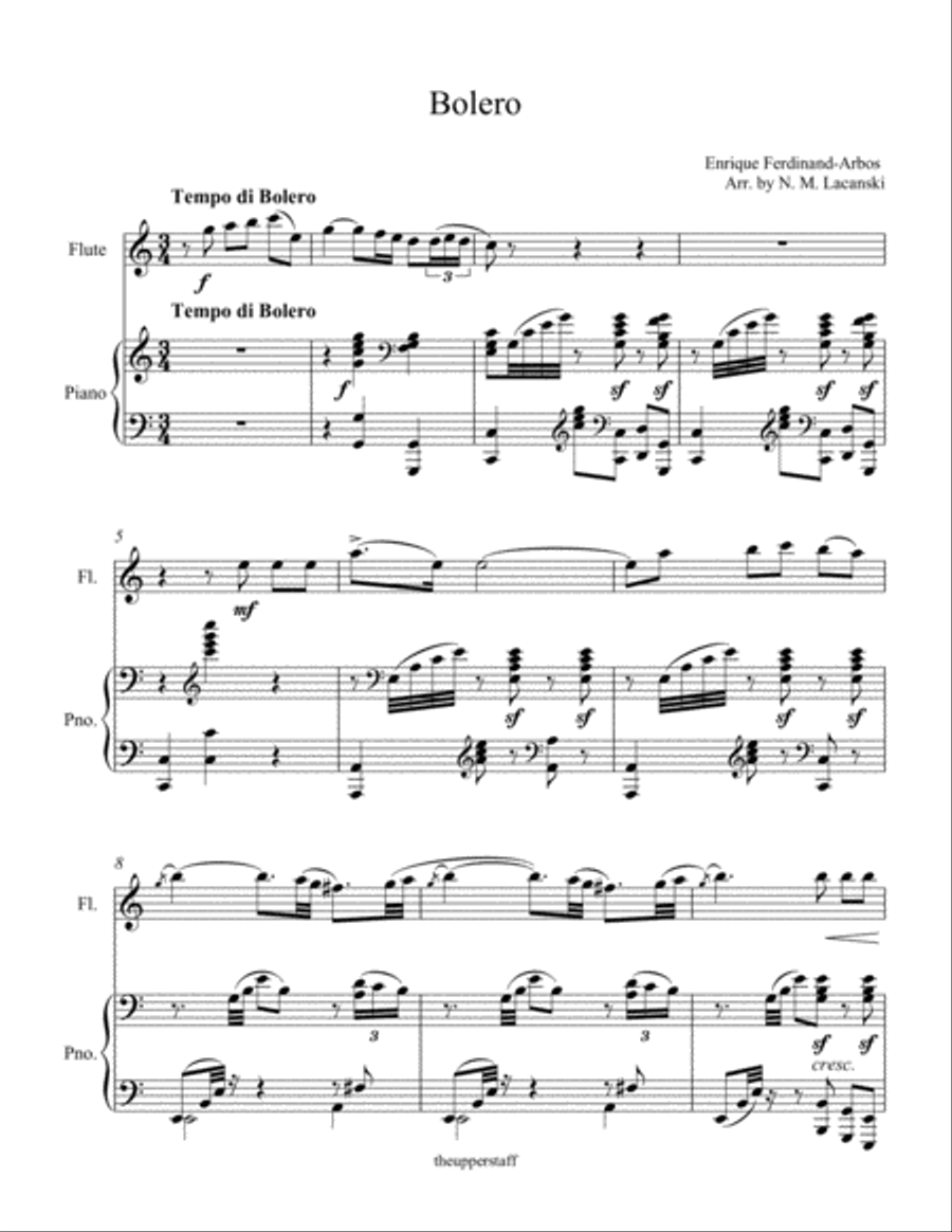 Bolero Bolero Flute Solo scores gallery preview page 1