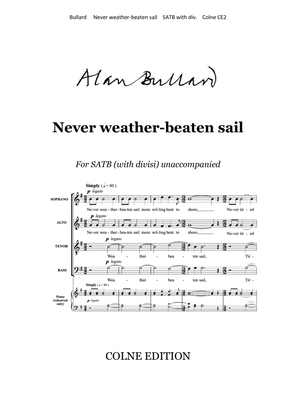 Book cover for Never weather-beaten sail (SATB unaccompanied)