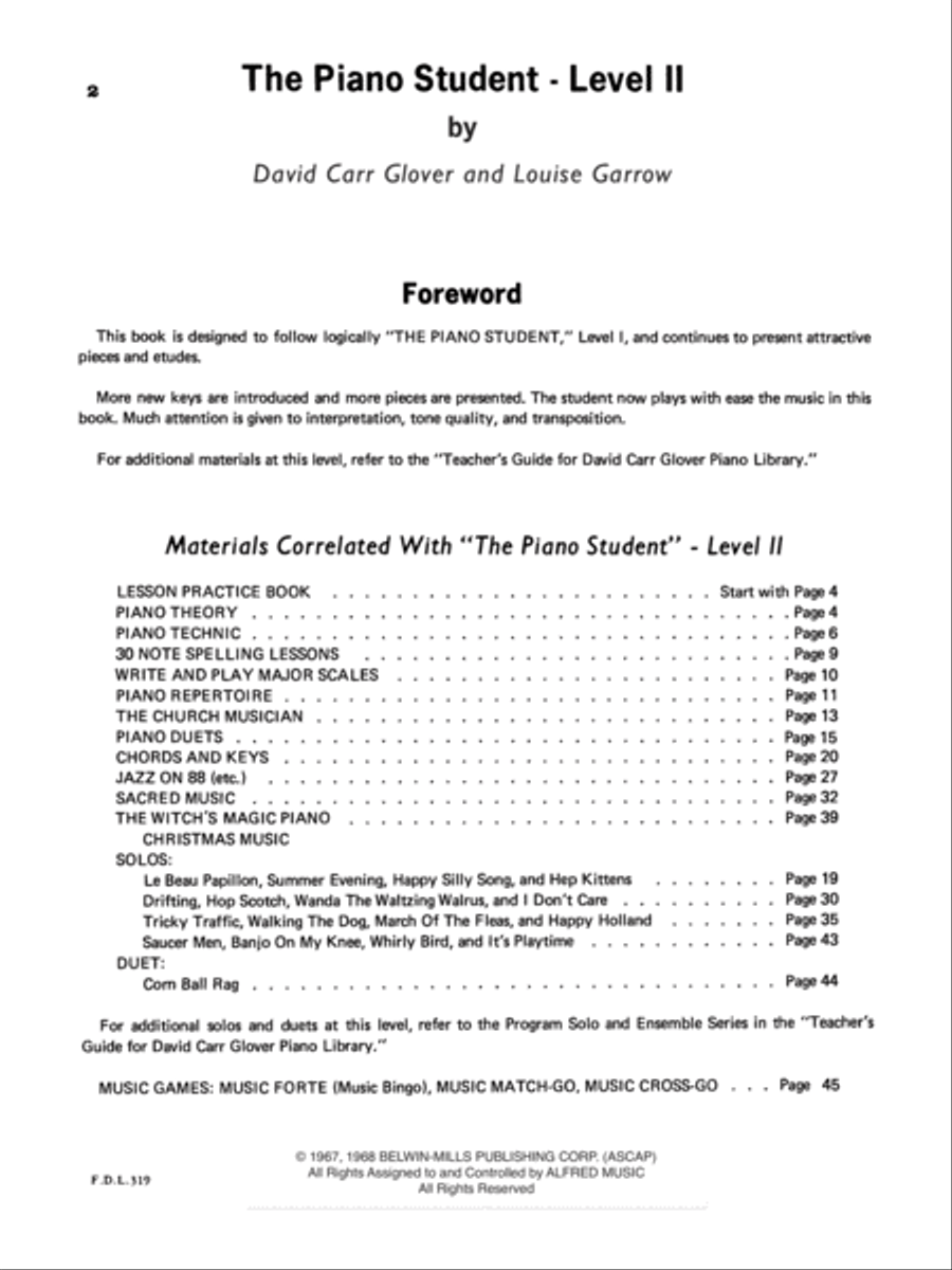 Piano Student Piano Student Piano Method scores gallery preview page 2