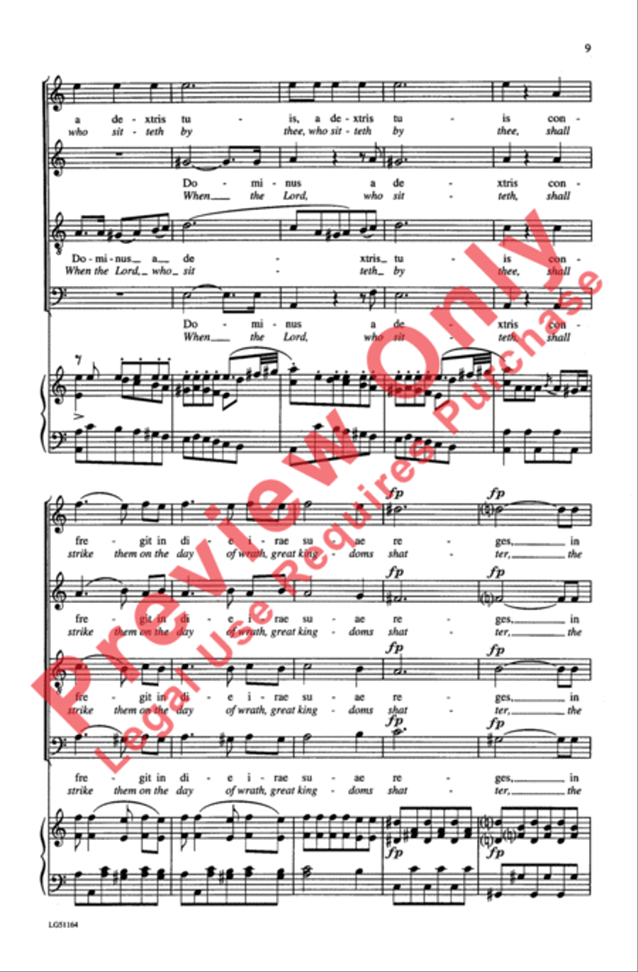 Dixit Dominus, K. 399 4-Part scores gallery preview page 9