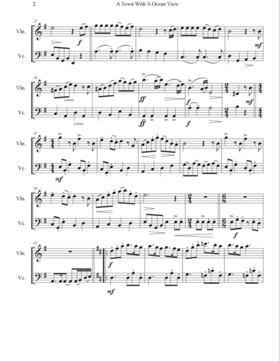 Kiki's Delivery Service (on A Clear Day) String Duet scores gallery preview page 3
