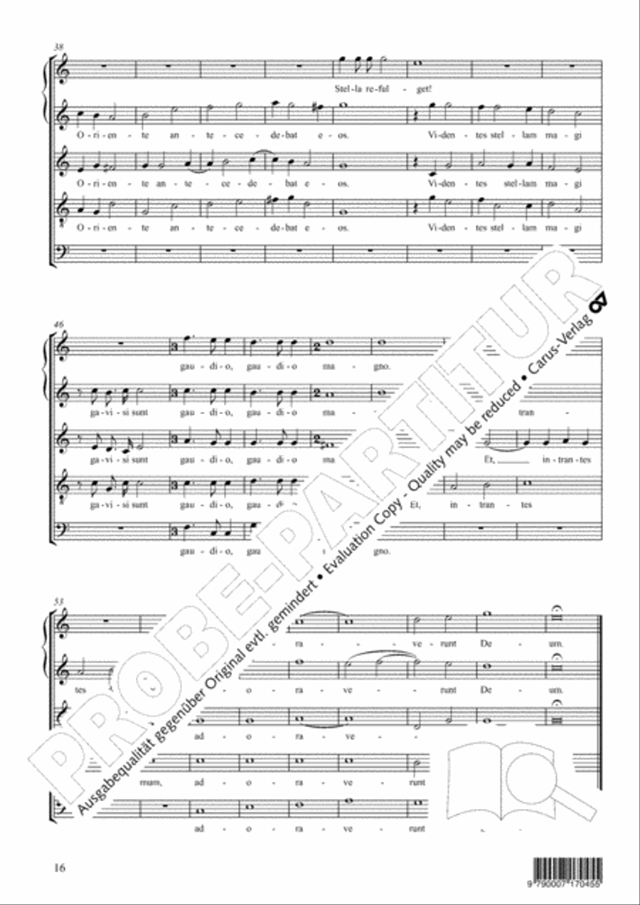 Four Christmas motets (Vier Motetten fur die Weihnachtszeit) Choir scores gallery preview page 17