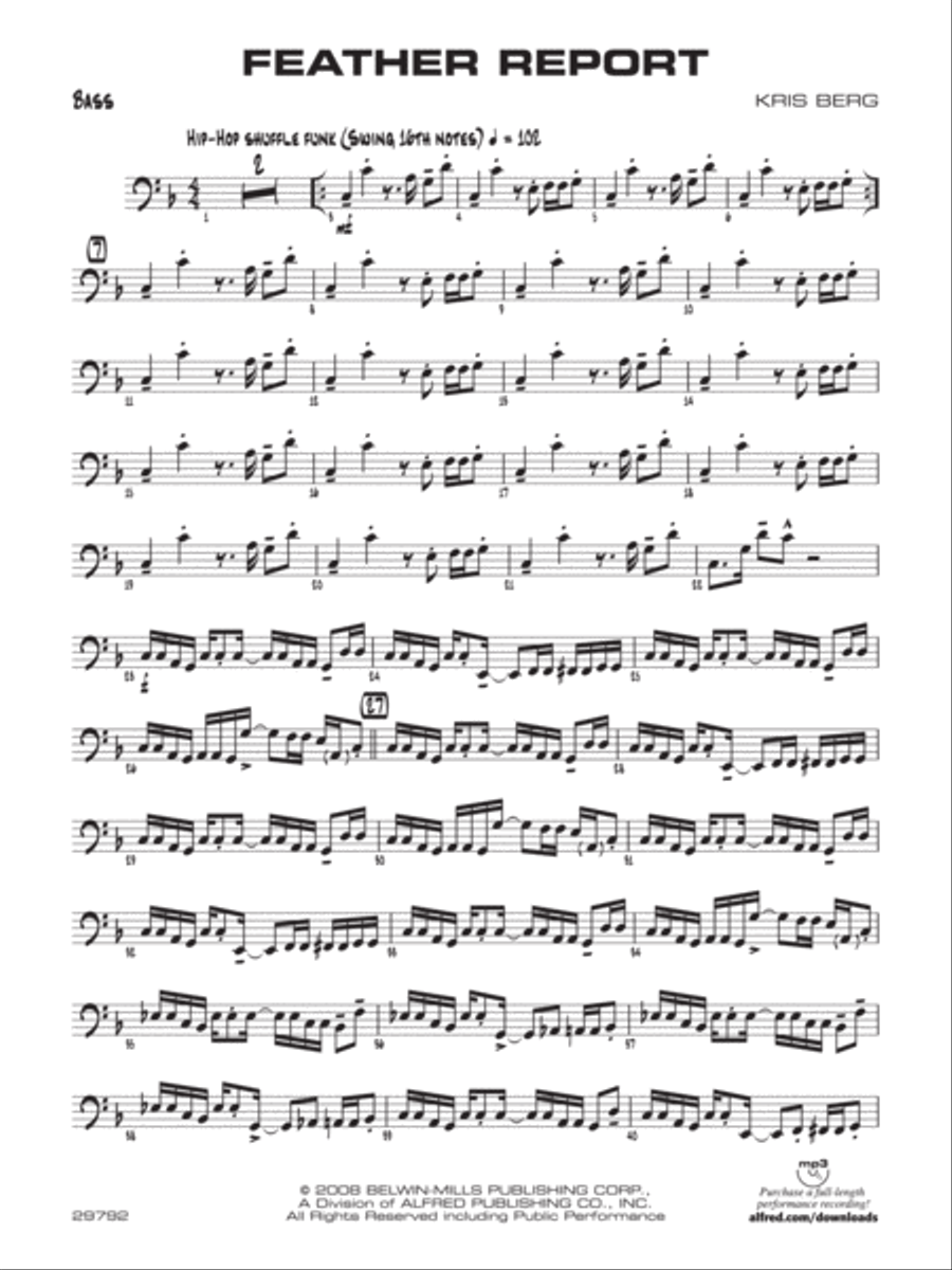 Feather Report: String Bass Jazz Ensemble scores gallery preview page 1