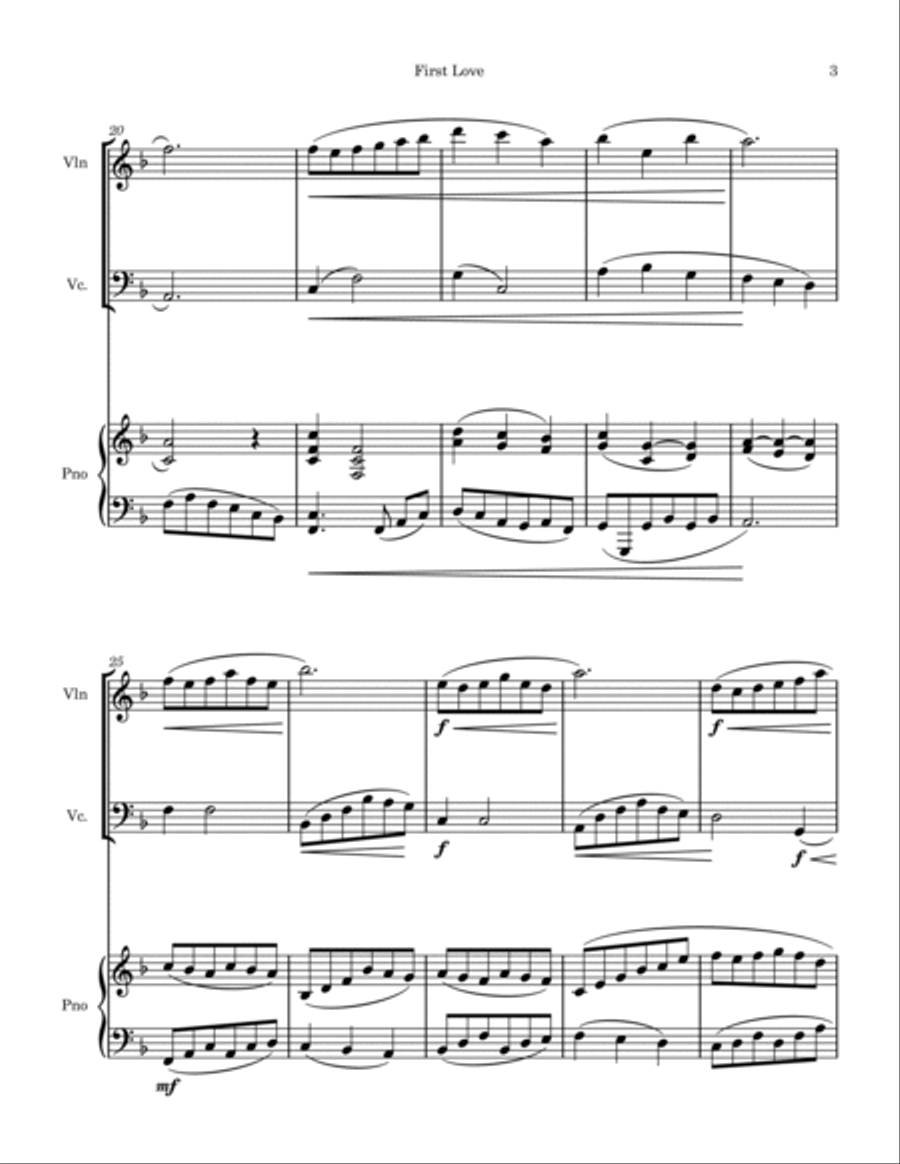 First Love - 1st Movement Piano Trio scores gallery preview page 3
