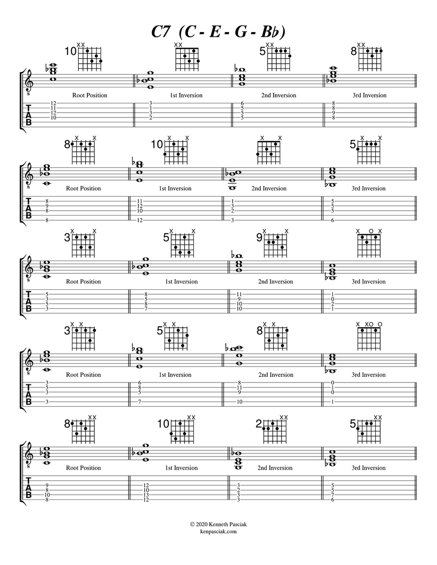Essential Seventh Chords for Guitar Easy Guitar scores gallery preview page 4