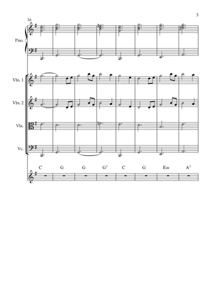 Amazing Grace String Quartet, Piano and Chords image number null