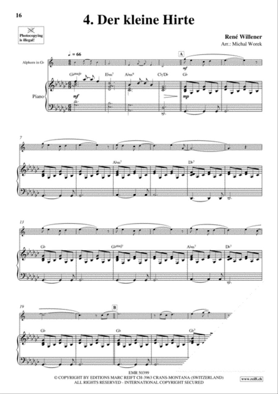 20 Alphorn Solos Volume 1 Piano Accompaniment scores gallery preview page 6