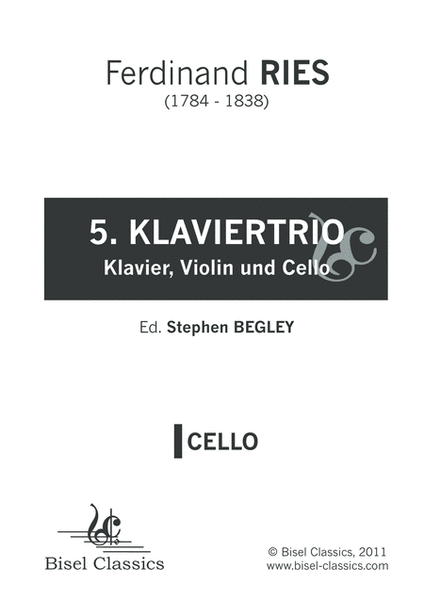 5. Klaviertrio - Klavier, Violin und Cello - Cello Part