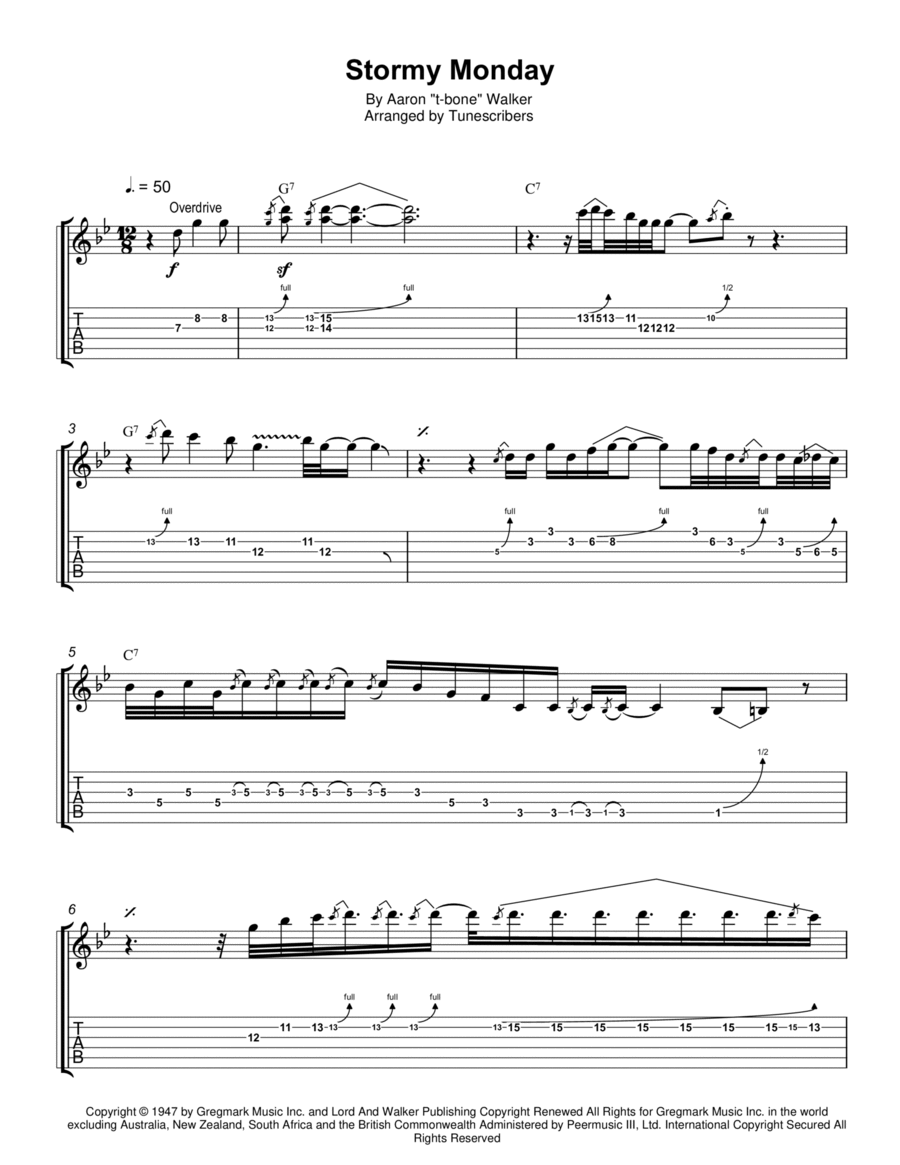 Stormy Monday Stormy Monday Electric Guitar scores gallery preview page 1