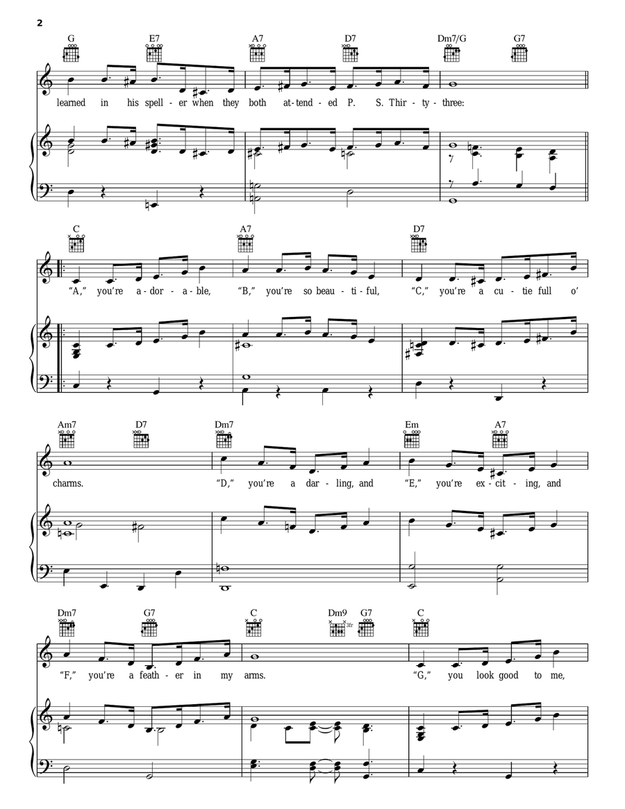 A - You're Adorable A - You're Adorable Piano, Vocal, Guitar scores gallery preview page 2