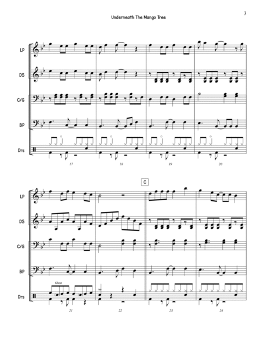 Underneath The Mango Tree Steel Pan scores gallery preview page 5