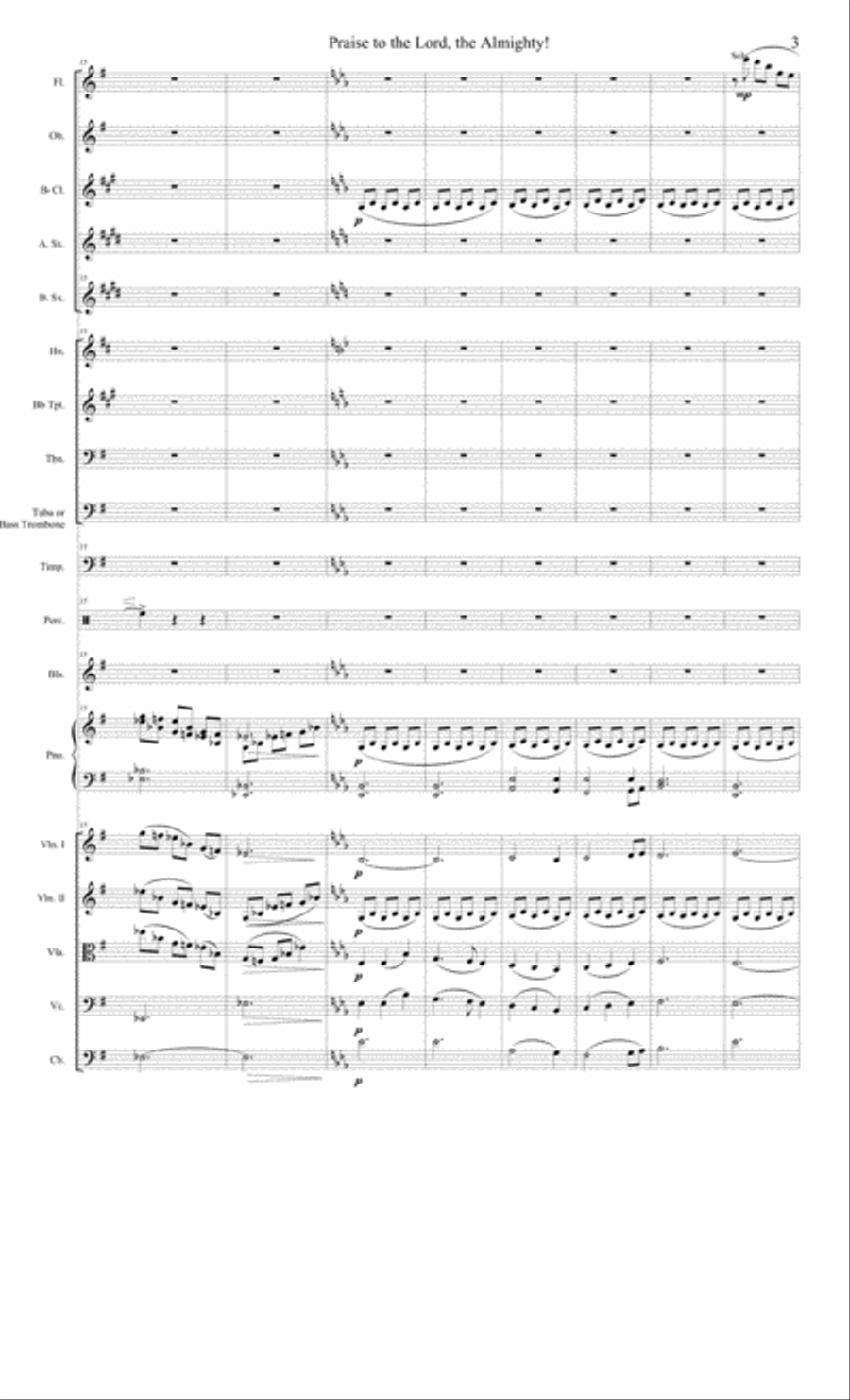Praise to the Lord, Almighty Full Orchestra scores gallery preview page 3