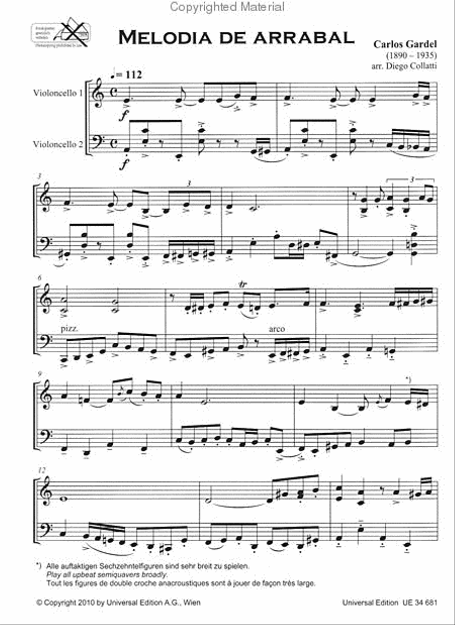Tango Cello Duets String Duet scores gallery preview page 2