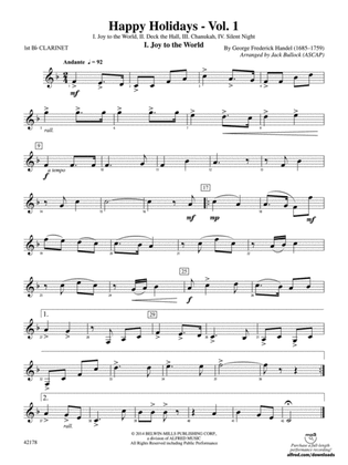Happy Holidays---Vol. 1: 1st B-flat Clarinet
