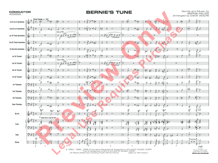 Bernie's Tune by Dave Wolpe Jazz Ensemble - Sheet Music