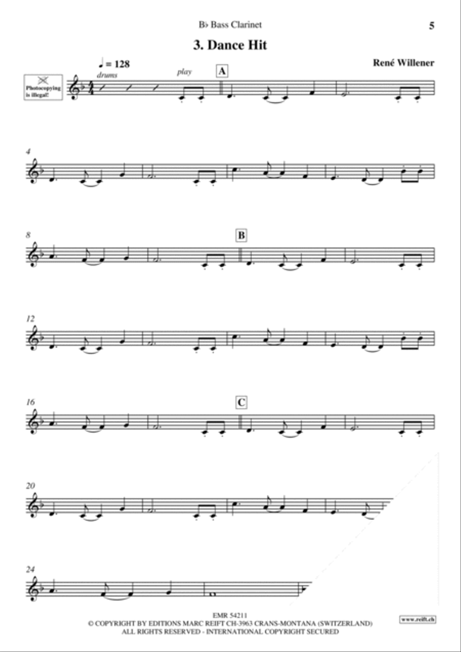 Happy Birthday Bass Clarinet scores gallery preview page 5