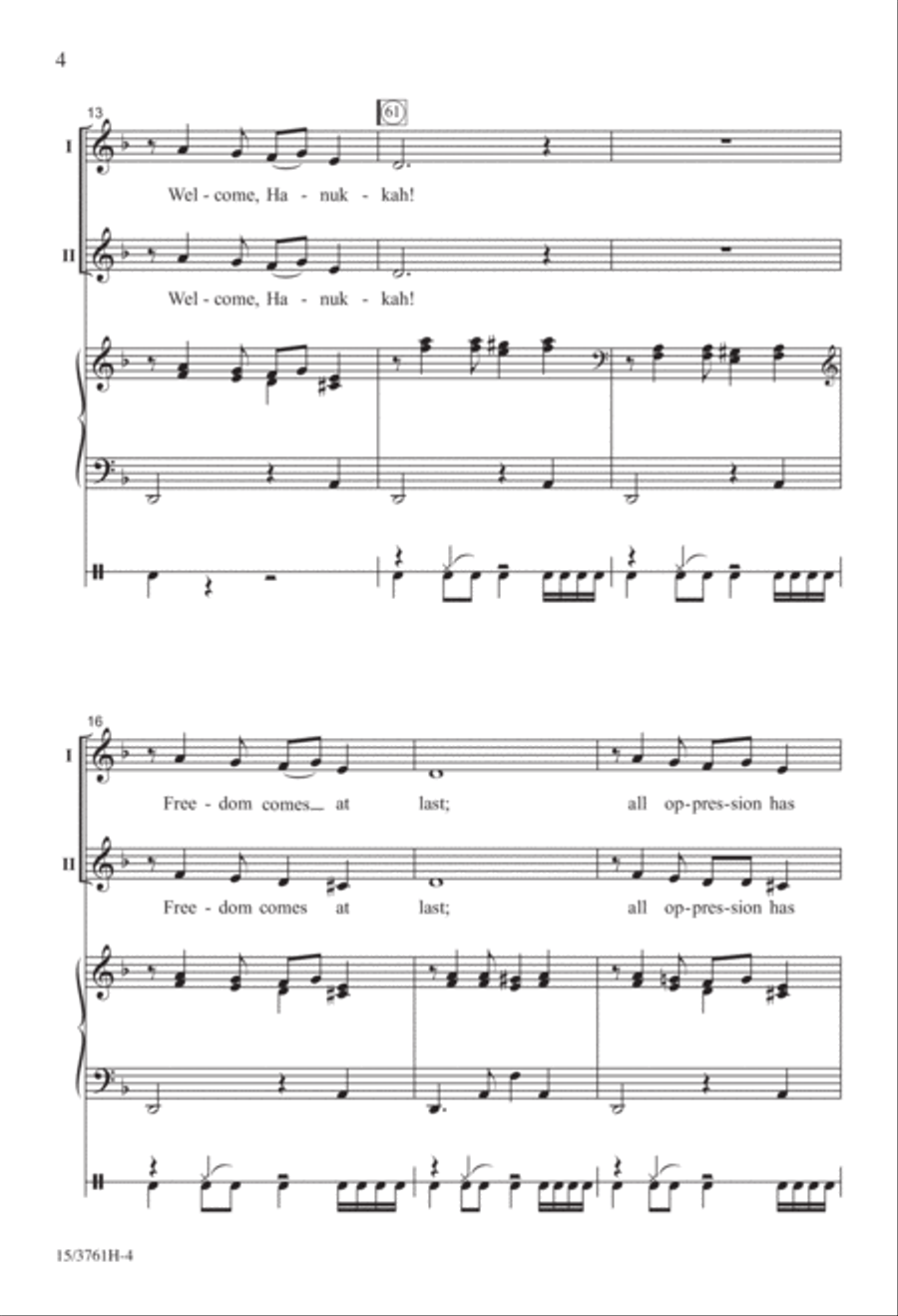 Welcome, Hanukkah! Welcome, Hanukkah! 2-Part scores gallery preview page 4