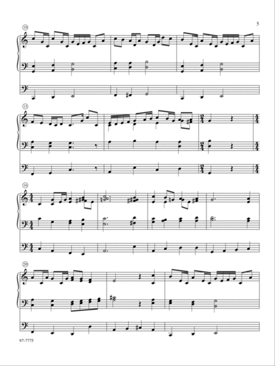 Five Preludes of Praise, Set 10 Organ scores gallery preview page 3